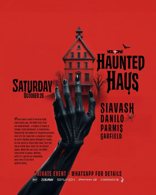 HAUNTED HAUS w/ Siavash – Halloween 2024 – event flyer
