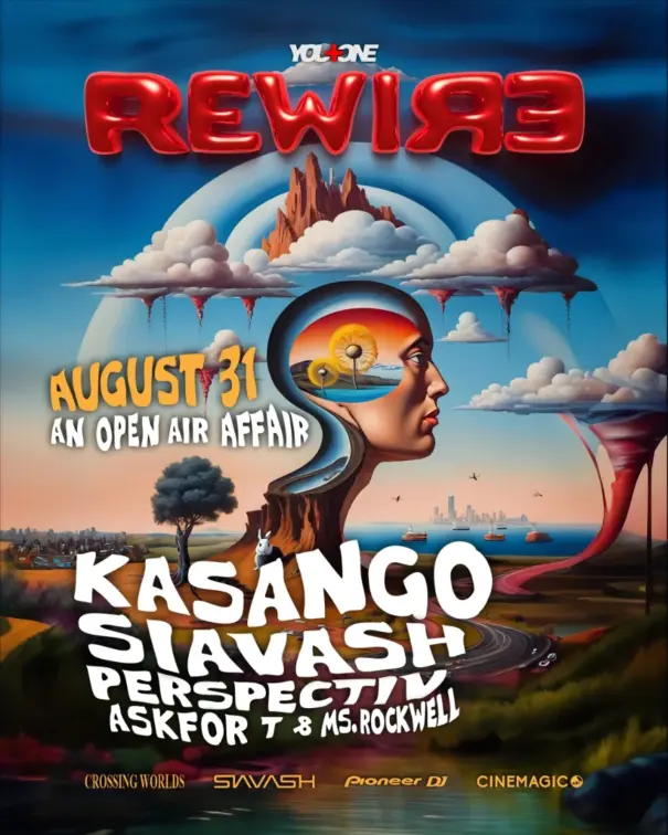 REWIRE w/ Kasango + Siavash – event flyer